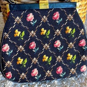 Vintage HCB  Floral Embroidered Purse